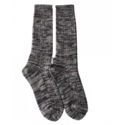 Shark Sock Alpaca Crew Sock - Black/Brown