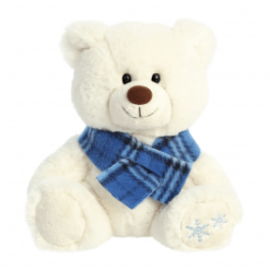 Aurora Indigo Bear With Plaid Scarf