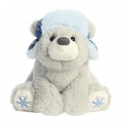 Aurora Pewter Bear W/ Blue Plaid Hat