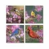 Carson Home Accents Carson Asst Bird Pink Flower Coaster Set Of 4