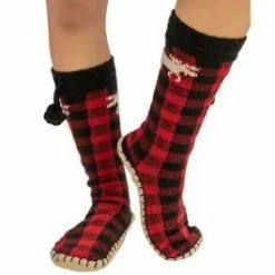 Lazy One Moose Plaid Adult Mukluk Slipper